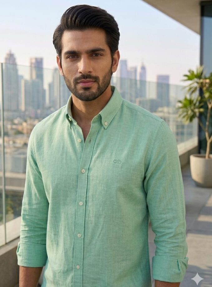 Men's Mint Linen Shirt (M, L, XL, XXL) Wholesale Only